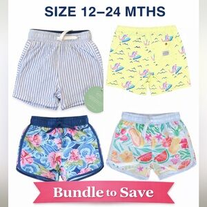 Boys Swim Shorts Bundle Size 12-24 Months Summer Beach Pool
